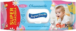картинка вологі серветки Superfresh Ромашка з клапаном 120 шт.