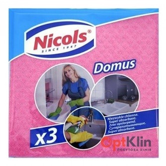  Серветки для прибирання Nicols Domus вологопоглинальні 3 шт.