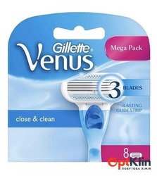 картинка змінні картриджі для гоління Gillette Venus 3 Blades 8 шт.