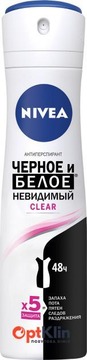  спрей Nivea Clear Чорне та біле Невидимий 150 мл