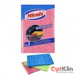картинка Губки кухонні Nicols Kitchenet целюлозні 3 шт.