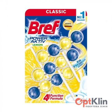  блок для унітаза Bref Power Activ Лимонна свіжість 3x50 г