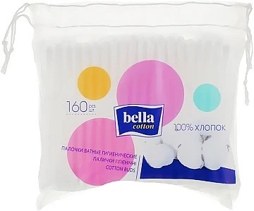  Ватні палички Bella п/е пакет 160 шт.