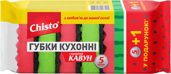  Губки кухонні Chisto Кавун 5+1 шт.