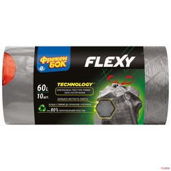 картинка Пакети для сміття Фрекен Бок Flexy із затяжками 60 л 10 шт.