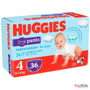  Підгузки-трусики для хлопчиків Huggies Pants 4 Jumbo (9-14 кг) 36 шт.